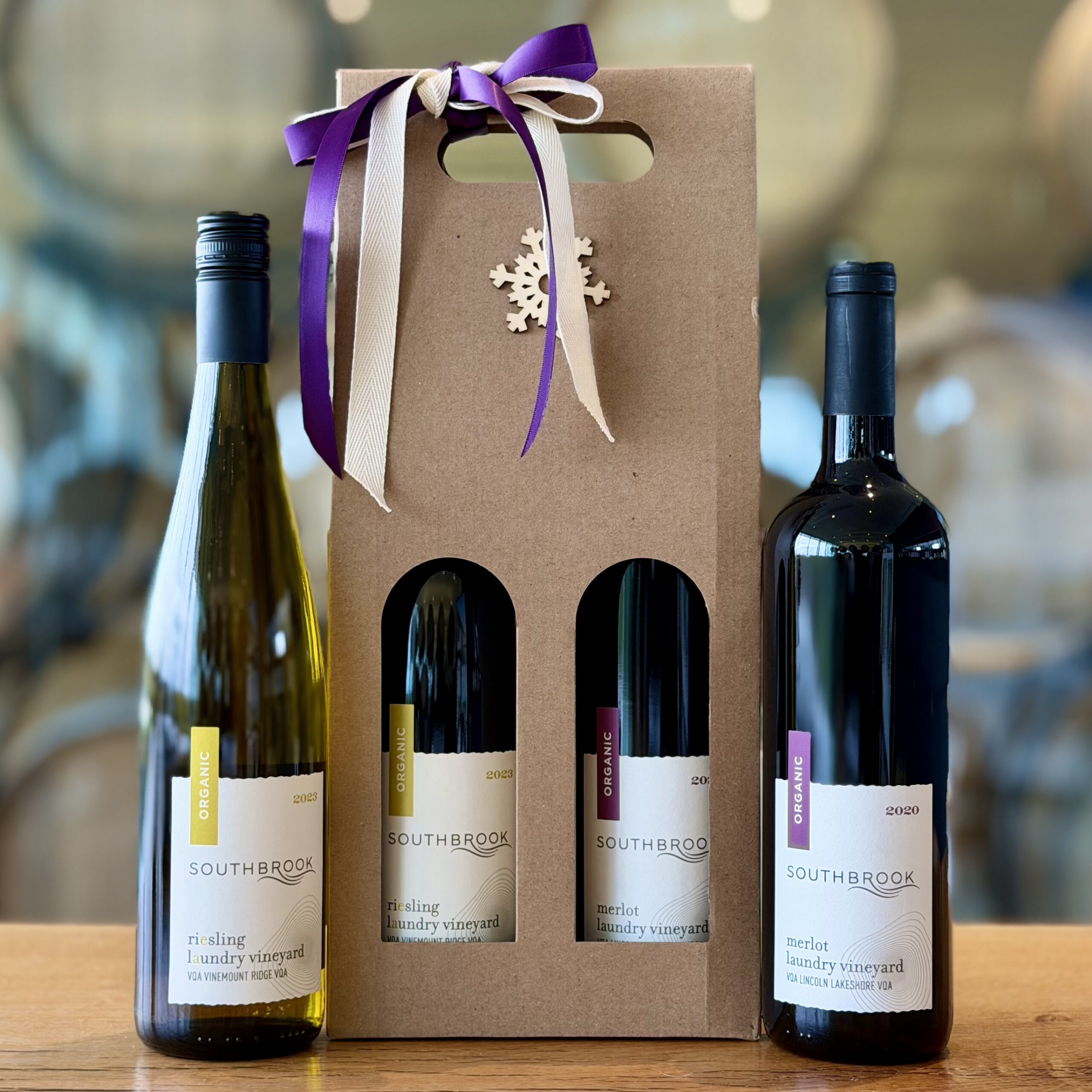 This hand curated two-bottle bundle includes organic wines from the Laundry Family Vineyard